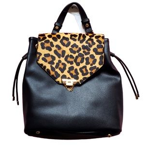 Dune London Backpack Calf Hair Leopard NWT